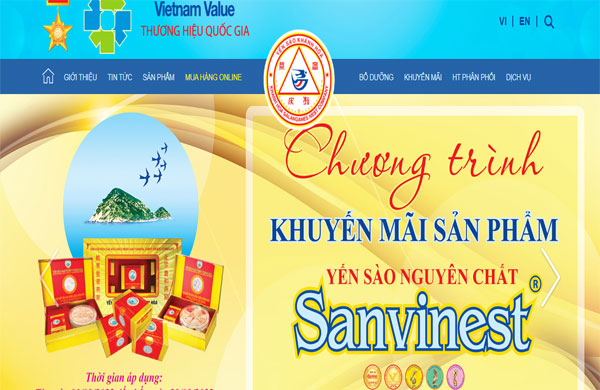mẫu thiết kế website yến sào khánh hòa